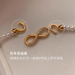 百搭仿珍珠毛衣項鍊女2026新款高級感輕奢小衆雙層曡戴鎖骨頸鏈配