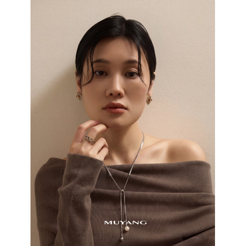 慕陽MUYANG珠銀項鍊女款高級感小衆設計掛脖秋冬毛衣鏈長珍珠配飾 慕陽MUYANG珠銀項鍊女款高級感小衆設計掛脖秋冬毛衣鏈長珍珠配飾