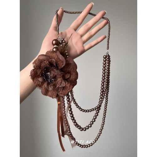 復古仿珍珠蕾絲花項鍊女長款氣質三層鎖骨鍊氛圍感毛衣鏈多層頸鏈 復古仿珍珠蕾絲花項鍊女長款氣質三層鎖骨鍊氛圍感毛衣鏈多層頸鏈