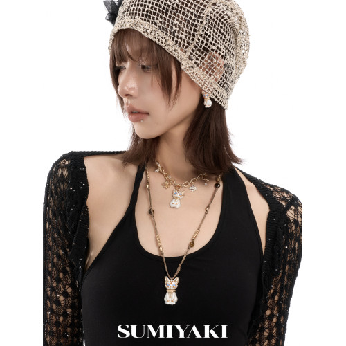 SUMIYAKI 生命之瞳系列 法老埃及貓鎖骨鍊 安卡十字架貓咪項鍊女 SUMIYAKI 生命之瞳系列 法老埃及貓鎖骨鍊 安卡十字架貓咪項鍊女