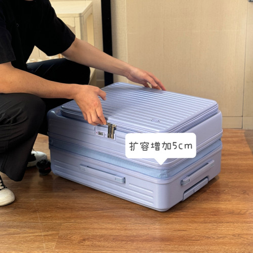 超大容量側開口行李箱28寸靜音可擴展登機箱繙蓋拉桿箱女PC旅行箱