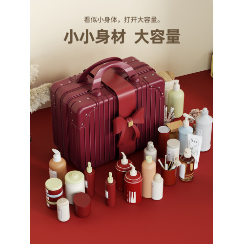 紅色手提箱子小行李箱化妝包結婚伴娘伴手禮品包裝箱盒子可套拉桿 紅色手提箱子小行李箱化妝包結婚伴娘伴手禮品包裝箱盒子可套拉桿