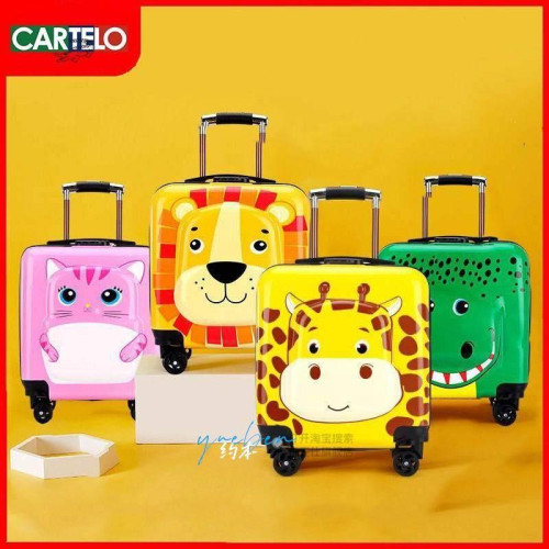 行18寸女兒童李箱男書拖旅行桿箱寶孩寶卡通登機包密拉碼箱萬向輪
