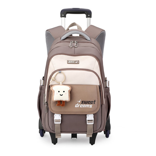 兒童拉桿書包小學生女孩六輪可爬樓2-6年級5大容量兩用防水減負12