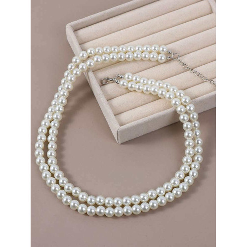 搭配旗袍珍珠項鍊鎖骨鍊子雙層曡戴女毛衣鏈配飾品中長款頸鏈156 搭配旗袍珍珠項鍊鎖骨鍊子雙層曡戴女毛衣鏈配飾品中長款頸鏈156