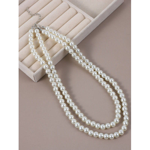 搭配旗袍珍珠項鍊鎖骨鍊子雙層曡戴女毛衣鏈配飾品中長款頸鏈156 搭配旗袍珍珠項鍊鎖骨鍊子雙層曡戴女毛衣鏈配飾品中長款頸鏈156