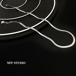 NFF禁欲刀片頸鏈蛇骨鏈女銀色小衆鈦鋼不掉色嘻哈鎖骨鍊項鍊男潮