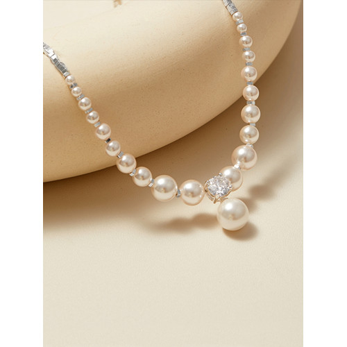 珍珠款碎銀子項鍊小衆輕奢高級感毛衣鏈秋冬獨特氣質大氣吊墜配飾