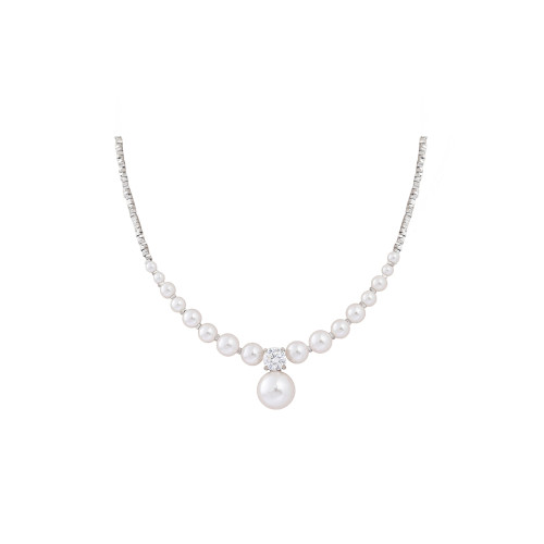 珍珠款碎銀子項鍊小衆輕奢高級感毛衣鏈秋冬獨特氣質大氣吊墜配飾