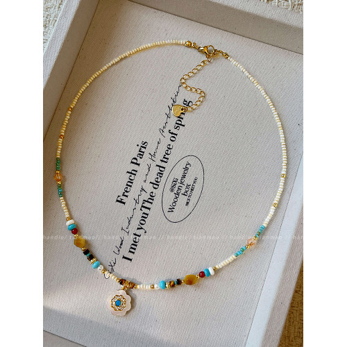 太陽花串珠項鍊女款2026新款高級感輕奢復古小衆吊墜鎖骨鍊配飾春 太陽花串珠項鍊女款2026新款高級感輕奢復古小衆吊墜鎖骨鍊配飾春