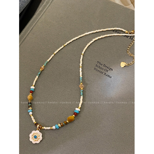 太陽花串珠項鍊女款2026新款高級感輕奢復古小衆吊墜鎖骨鍊配飾春 太陽花串珠項鍊女款2026新款高級感輕奢復古小衆吊墜鎖骨鍊配飾春