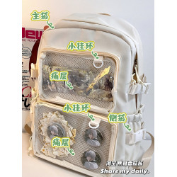 大容量雙肩透明學院學生書包日常女校園JK簡約小衆高顔值娃包痛包