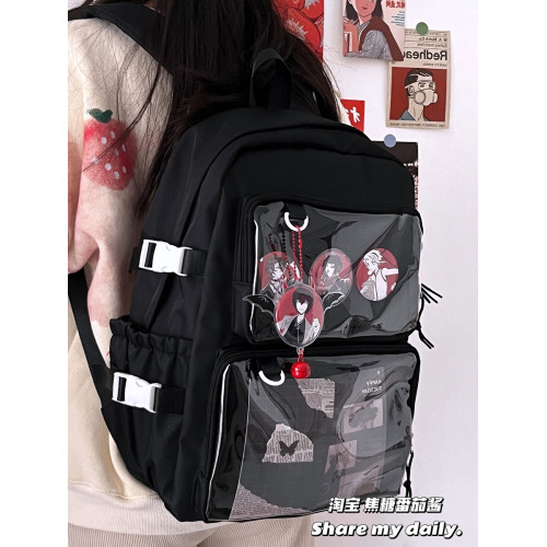 大容量雙肩透明學院學生書包日常女校園JK簡約小衆高顔值娃包痛包