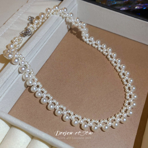 法式復古珍珠串珠項鍊優雅輕奢高級感宮廷風晚宴禮服婚紗鎖骨鍊女
