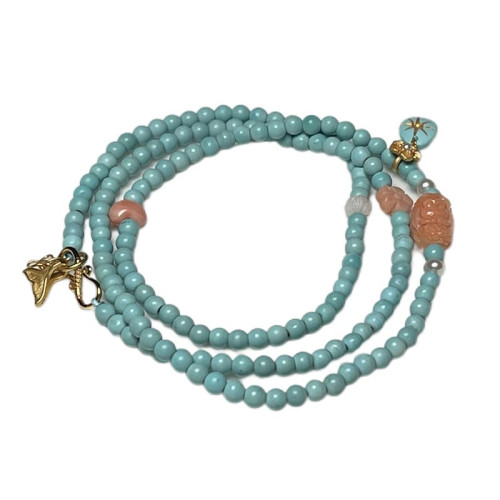 天然原礦綠松石高瓷藍手串DIY項鍊單多圈散珠手鏈女小米珠毛衣鏈 天然原礦綠松石高瓷藍手串DIY項鍊單多圈散珠手鏈女小米珠毛衣鏈