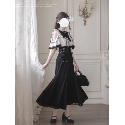 胡桃木JK【千鶴】原創清楚系日系蕾服量産型優雅魚尾裙顯瘦襯衫