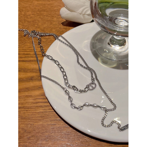 多層鈦鋼項鍊女不掉色太鋼頸鏈高級感雙層曡戴鎖骨鍊甜酷韓版潮夏