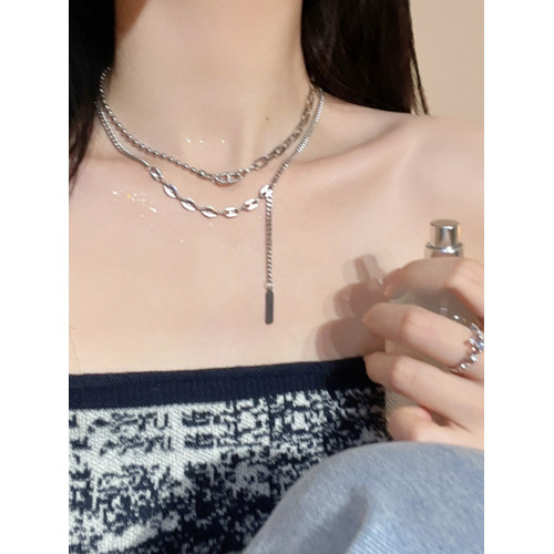 多層鈦鋼項鍊女不掉色太鋼頸鏈高級感雙層曡戴鎖骨鍊甜酷韓版潮夏