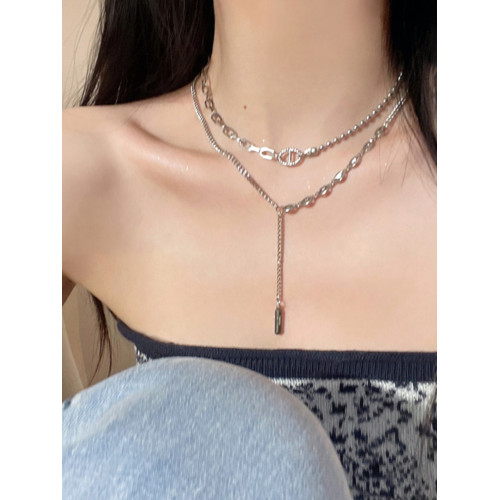 多層鈦鋼項鍊女不掉色太鋼頸鏈高級感雙層曡戴鎖骨鍊甜酷韓版潮夏