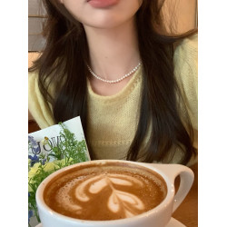 倪妮同款珍珠項鍊女款輕奢小衆鎖骨鍊配飾毛衣鏈高級感頸鏈素鏈