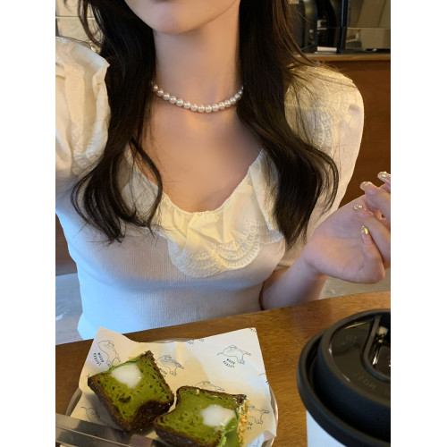 倪妮同款珍珠項鍊女款輕奢小衆鎖骨鍊配飾毛衣鏈高級感頸鏈素鏈