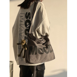 帆布包男斜後後背包大容量日系男生斜背後後背包女休閒郵差學生男士單肩包