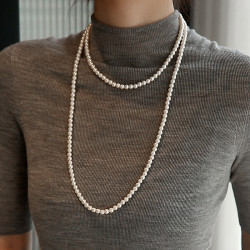 Millie新中式多層曡戴長款施家珍珠項鍊2025新款爆款女毛衣鏈輕奢