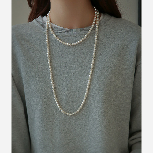 Millie新中式多層曡戴長款施家珍珠項鍊2025新款爆款女毛衣鏈輕奢