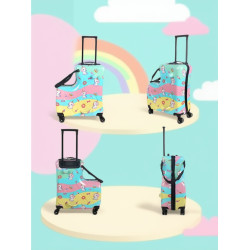 兒童行李箱可坐可騎行拉桿箱萬向輪可愛卡通旅行箱男女童登機箱子