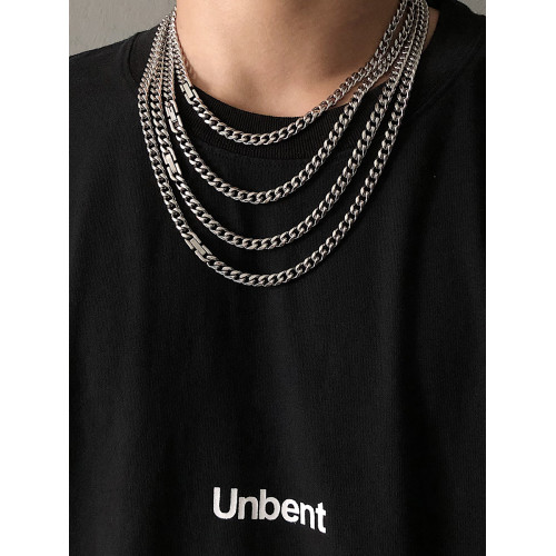 SAZ 不掉色原創嘻哈港風古巴項鍊男鏈子簡約鈦鋼百搭小衆鎖骨鍊潮 SAZ 不掉色原創嘻哈港風古巴項鍊男鏈子簡約鈦鋼百搭小衆鎖骨鍊潮