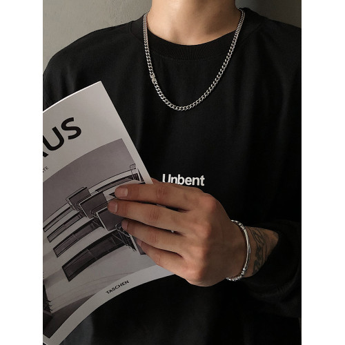 SAZ 不掉色原創嘻哈港風古巴項鍊男鏈子簡約鈦鋼百搭小衆鎖骨鍊潮 SAZ 不掉色原創嘻哈港風古巴項鍊男鏈子簡約鈦鋼百搭小衆鎖骨鍊潮