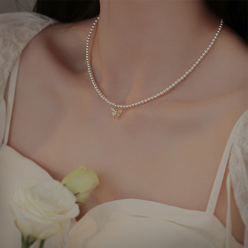 極細百搭小米仿珍珠毛衣項鍊女款2026新款鎖骨鍊高級感輕奢頸鏈配