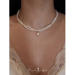 「奧菲利亞」法式宮廷風高級感小衆百搭優雅雙層珍珠項鍊/鎖骨鍊