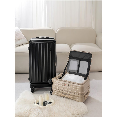 行李箱20寸登機箱前側開口女2025新款擴展多功能拉桿箱旅行箱男