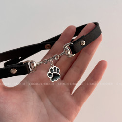 原創忠誠小狗爪choker皮質項圈女小衆辣妹頸鏈鎖骨鍊2026年新款