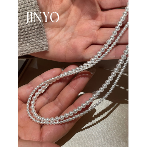 璟漾（飾品）璟漾S925銀澳母貝珍珠小米鏈項鍊鎖骨頸鏈正圓高級感