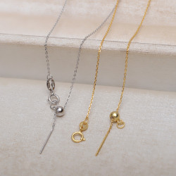 S925銀調節球萬能鏈女鎖骨路路通簡約項鍊手鏈穿心鏈鎖骨鍊新3417