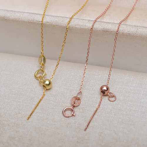 S925銀調節球萬能鏈女鎖骨路路通簡約項鍊手鏈穿心鏈鎖骨鍊新3417