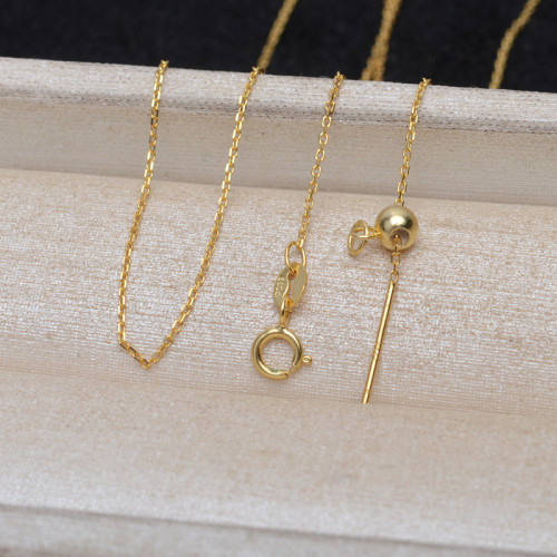 S925銀調節球萬能鏈女鎖骨路路通簡約項鍊手鏈穿心鏈鎖骨鍊新3417