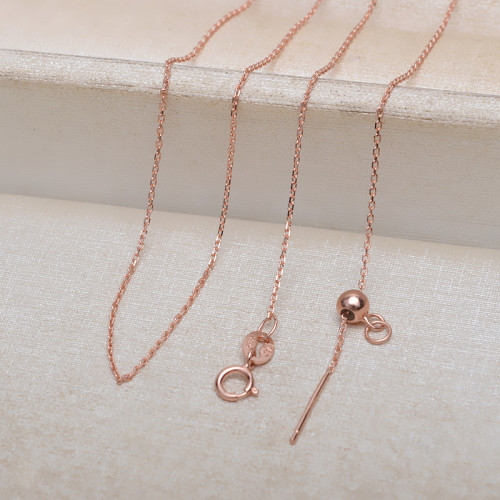 S925銀調節球萬能鏈女鎖骨路路通簡約項鍊手鏈穿心鏈鎖骨鍊新3417