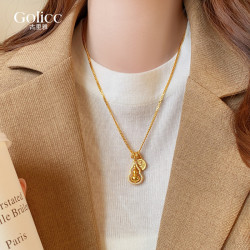 沙金葫蘆項鍊女款2026新款高級感輕奢小衆秋冬毛衣鏈大氣高檔配飾