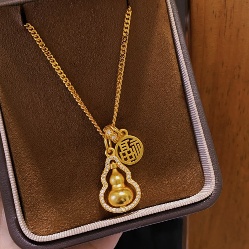 沙金葫蘆項鍊女款2026新款高級感輕奢小衆秋冬毛衣鏈大氣高檔配飾 沙金葫蘆項鍊女款2026新款高級感輕奢小衆秋冬毛衣鏈大氣高檔配飾