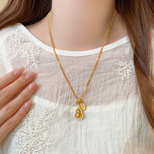 沙金葫蘆項鍊女款2026新款高級感輕奢小衆秋冬毛衣鏈大氣高檔配飾 沙金葫蘆項鍊女款2026新款高級感輕奢小衆秋冬毛衣鏈大氣高檔配飾