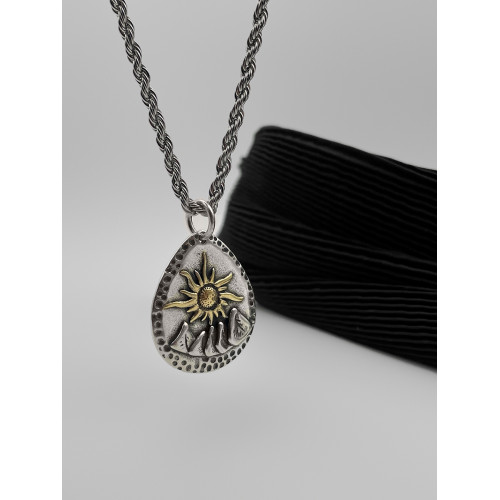 WHYBLUE 復古許願石項鍊男小衆設計手工款吊墜簡約百搭衛衣鏈長款 WHYBLUE 復古許願石項鍊男小衆設計手工款吊墜簡約百搭衛衣鏈長款