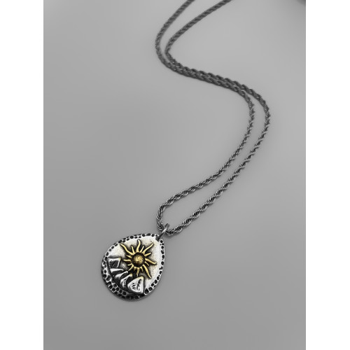 WHYBLUE 復古許願石項鍊男小衆設計手工款吊墜簡約百搭衛衣鏈長款 WHYBLUE 復古許願石項鍊男小衆設計手工款吊墜簡約百搭衛衣鏈長款