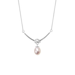 十裡間【滄海遺珠925銀】簡約通勤淡水珍珠笑臉項鍊百搭少女鎖骨