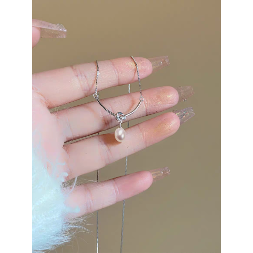 十裡間【滄海遺珠925銀】簡約通勤淡水珍珠笑臉項鍊百搭少女鎖骨