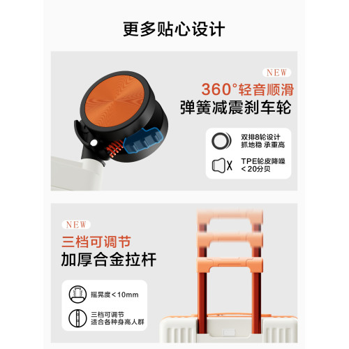 行李箱女2026新款前開口旅行箱20寸登機箱28大容量拉桿箱結實耐用