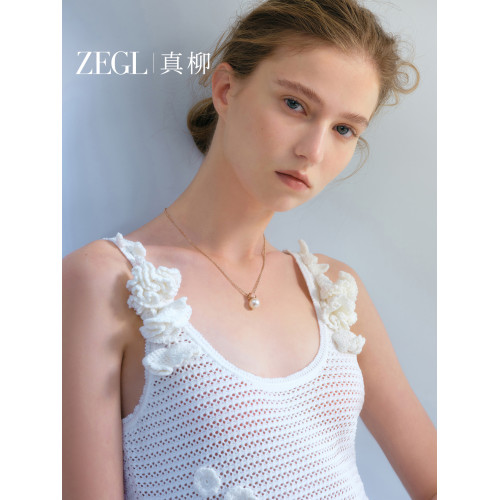 ZEGL人造珍珠項鍊女高級感輕奢小衆鎖骨鍊頸鏈精緻毛衣鏈吊墜飾品