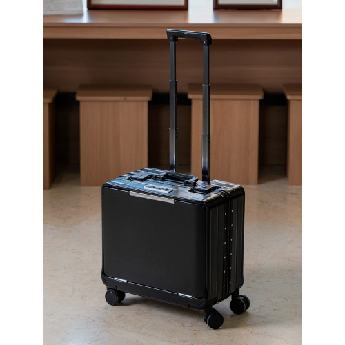 前開蓋口鋁框行李箱多功能小型輕便橫款密碼登機箱旅行拉桿箱18寸